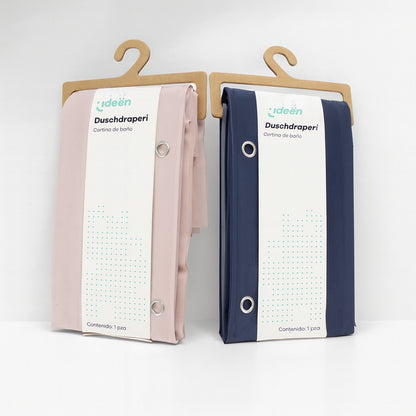 Juego de 2 Cortinas de Baño - Color Rosa y Azul
