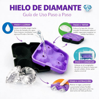 Bandeja para Hielo en Forma de Diamante – 4 Espacios