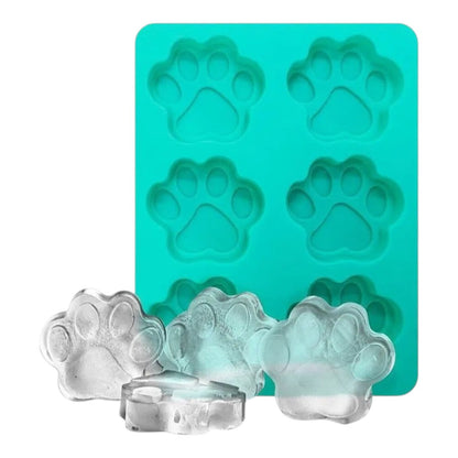 Bandeja de Silicona Azul para Hielo Forma Huella 16x11cm