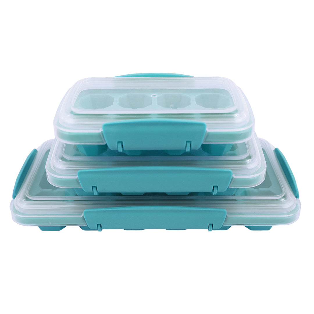 Set de bandejas de Hielo con tapa - Azul