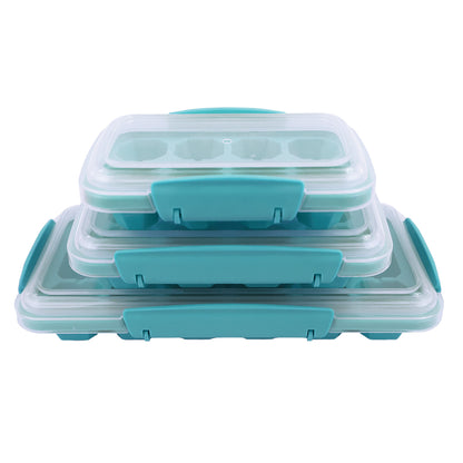 Set de bandejas de Hielo con tapa - Azul