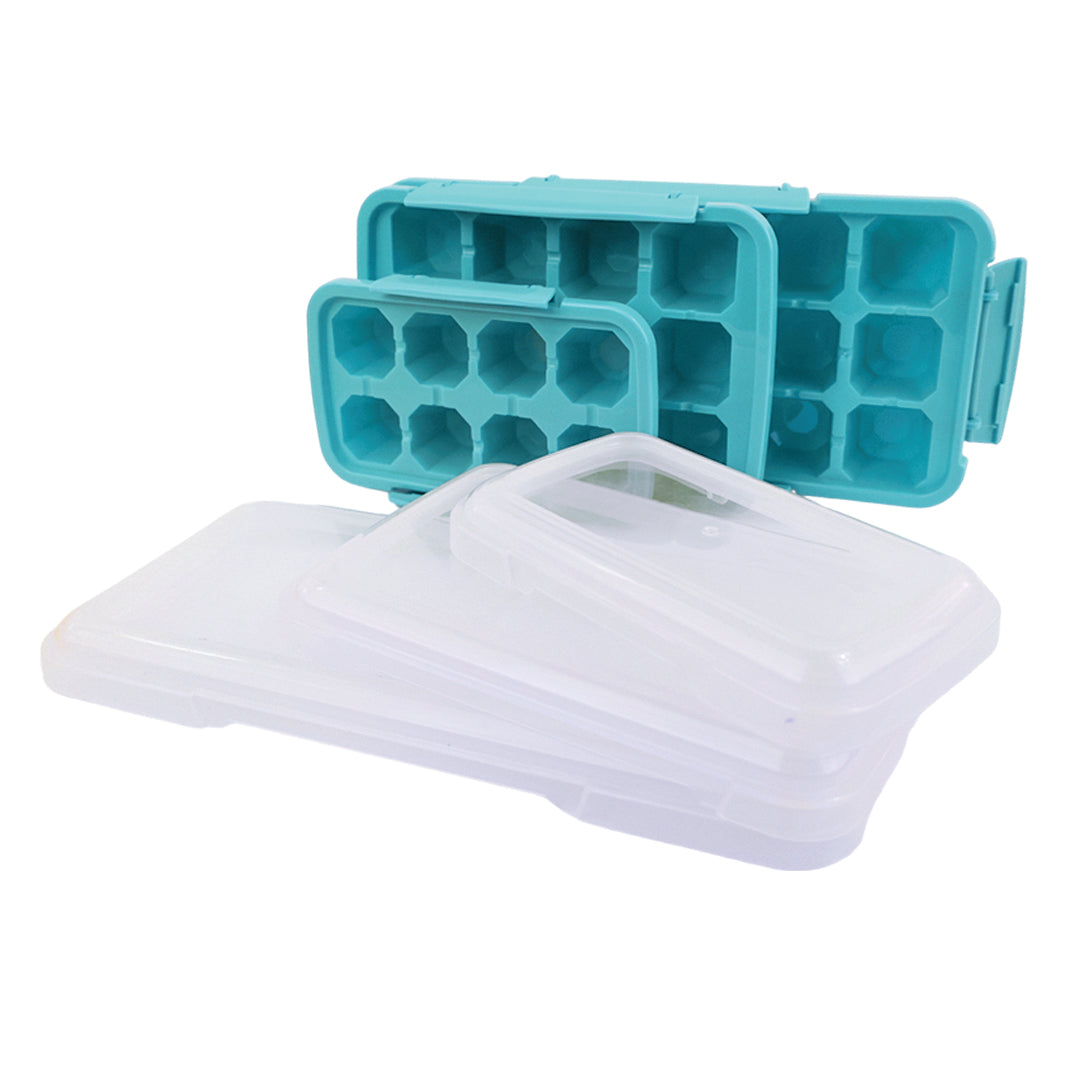 Set de bandejas de Hielo con tapa - Azul