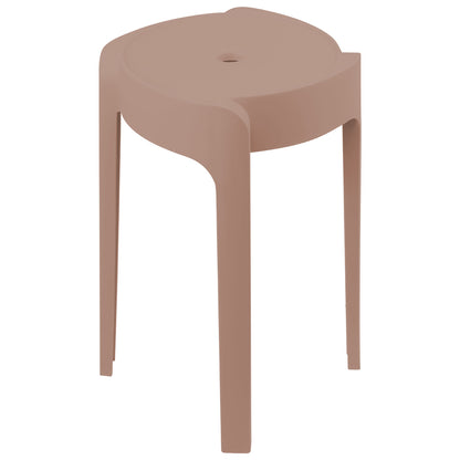 Set de 4 Bancos de Plástico Apilables – Color Café Claro