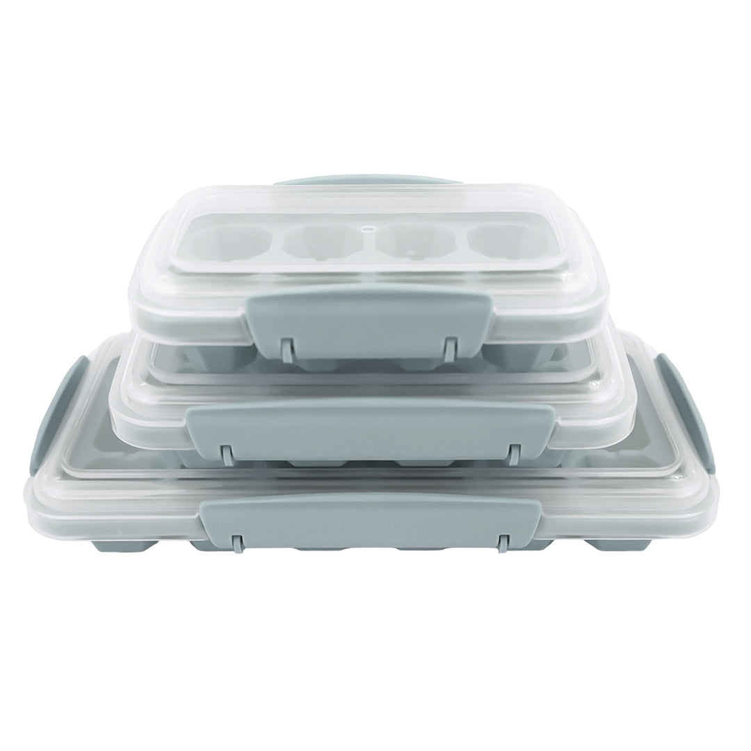 Set de bandejas de Hielo con tapa - Azul