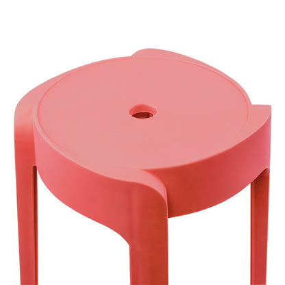 Set de 4 Bancos de Plástico Apilables – Color Rojo