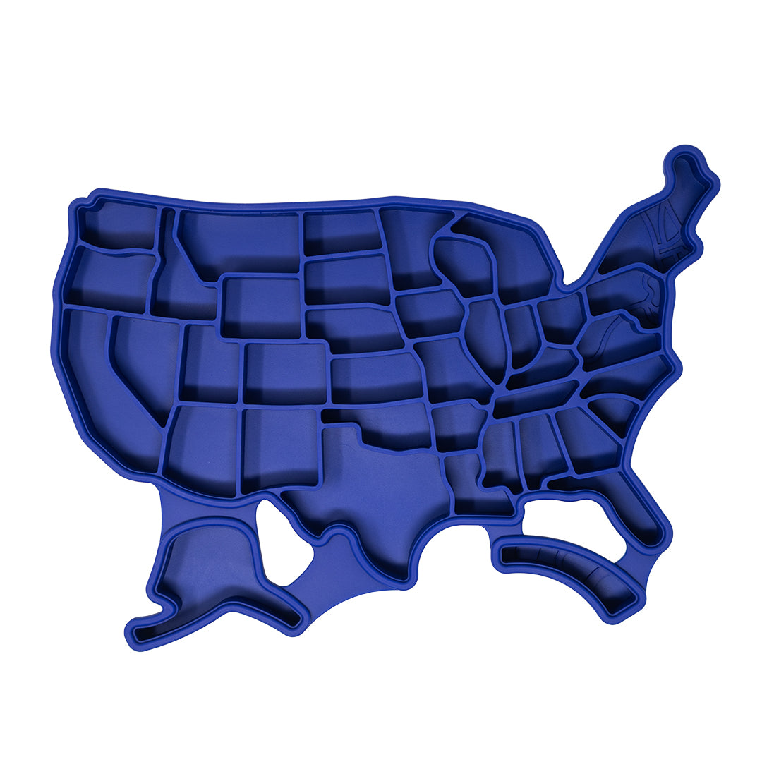 Bandeja de Hielo de Silicona Mapa de Estados Unidos - Color Azul