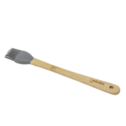 Brocha de Silicona Gris con Mango de Madera