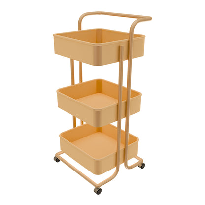 Carrito Organizador Metálico rodante Color Dorado - 3 Niveles