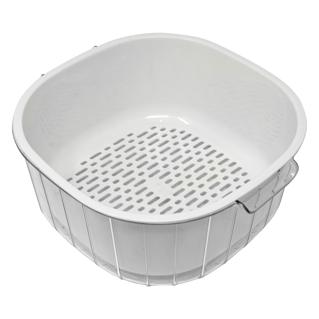 Colador Cuadrado de Cocina, Color Blanco