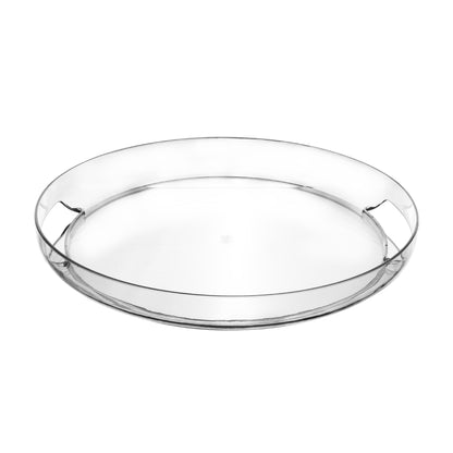 Charola Redonda Transparente de 36 cm con Asas Integradas