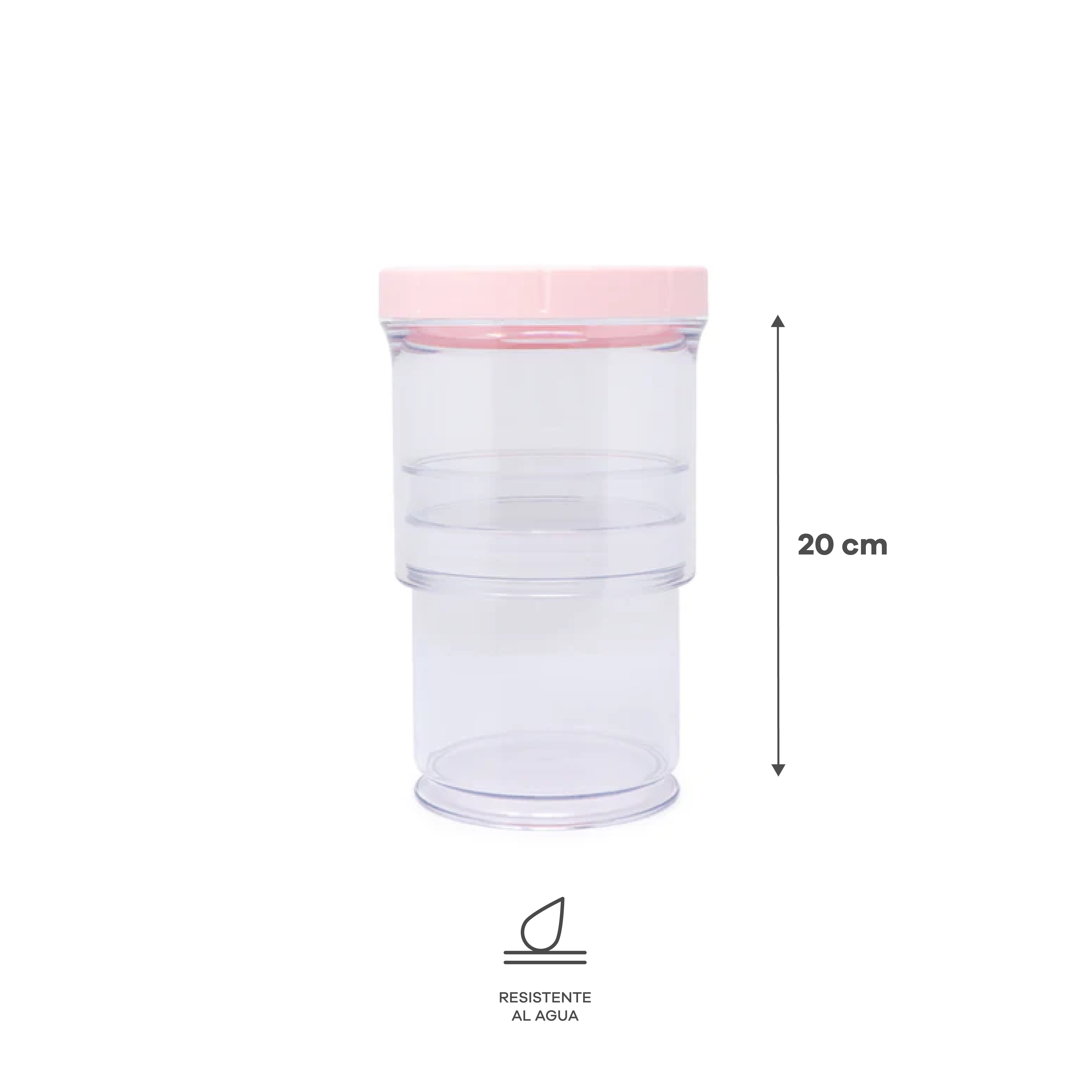 Contenedor Expandible de Plástico - Tapa Rosa