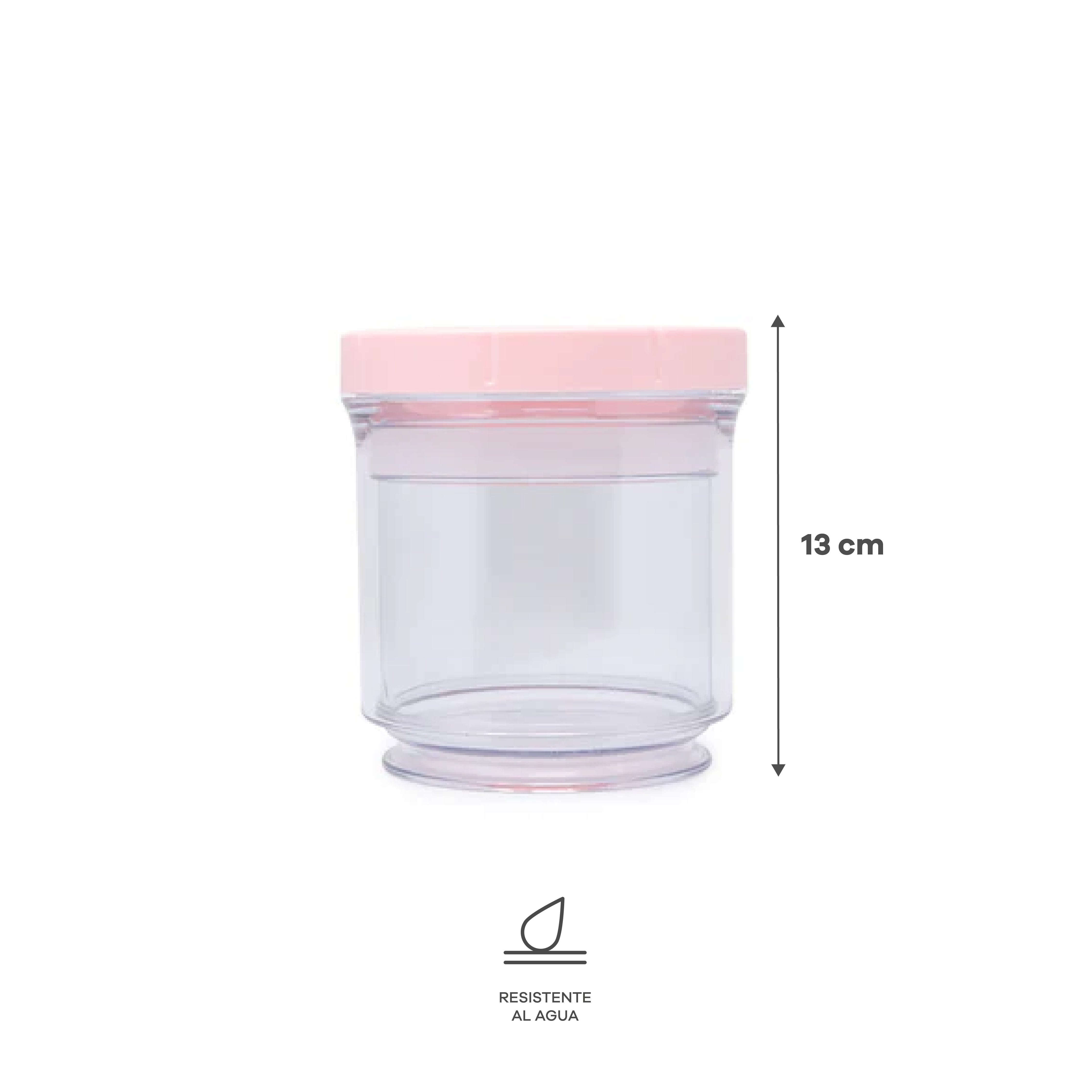 Contenedor Expandible de Plástico - Tapa Rosa