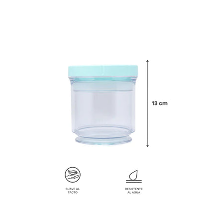 Contenedor Expandible Plástico - Tapa Turquesa