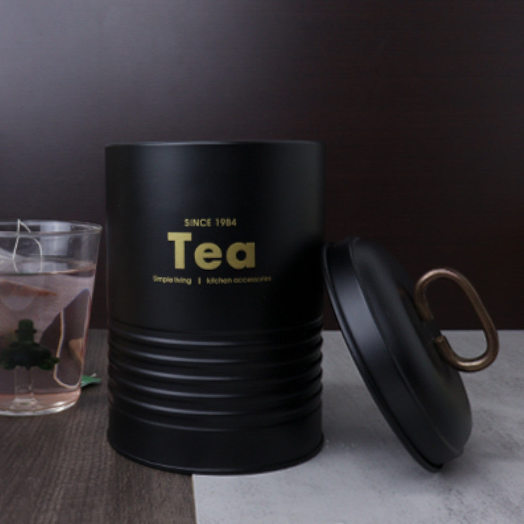 Recipiente Contenedor Metálico Negro - Té
