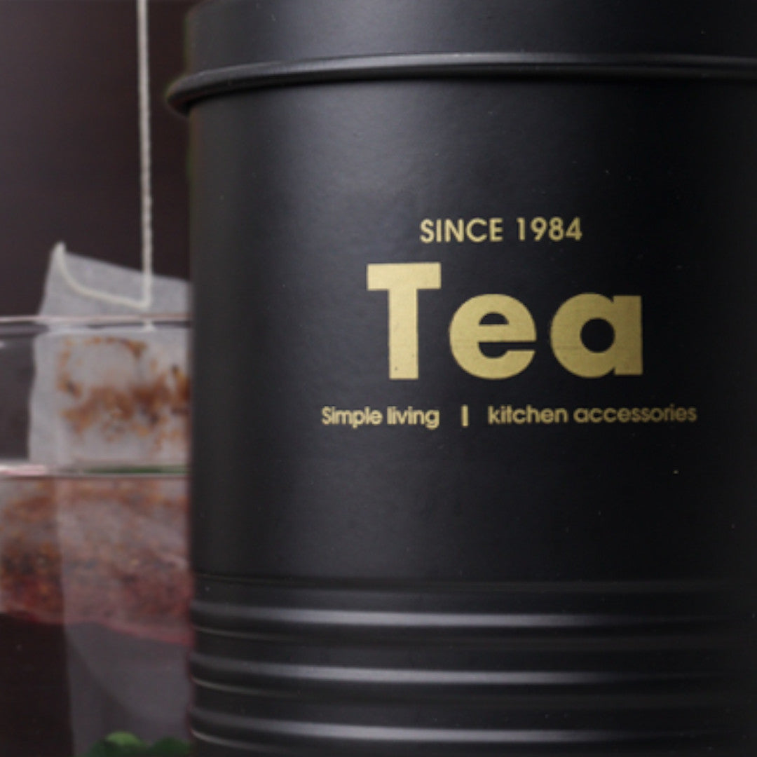 Recipiente Contenedor Metálico Negro - Té