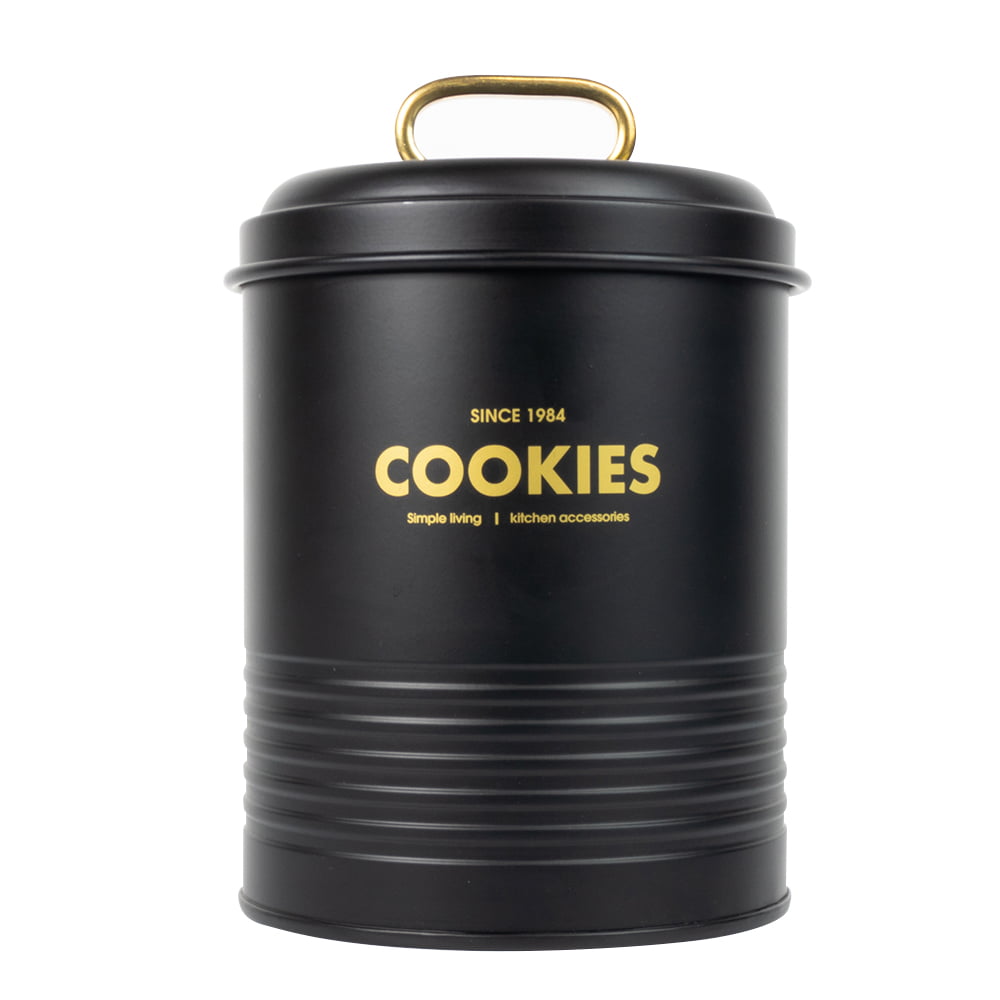 Recipiente Contenedor Metálico Negro - Cookies