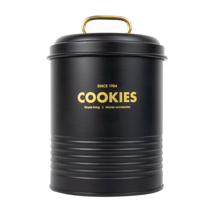 Recipiente Contenedor Metálico Negro - Cookies