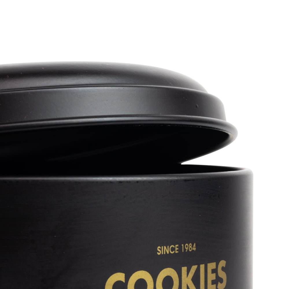 Contenedor Metálico Retro Redondo Negro Mate - Cookies