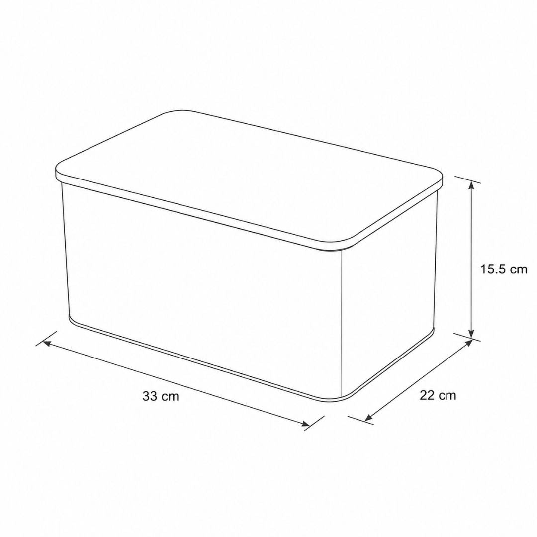 Contenedor Metálico Rectangular con Tapa de Bambú - Panera