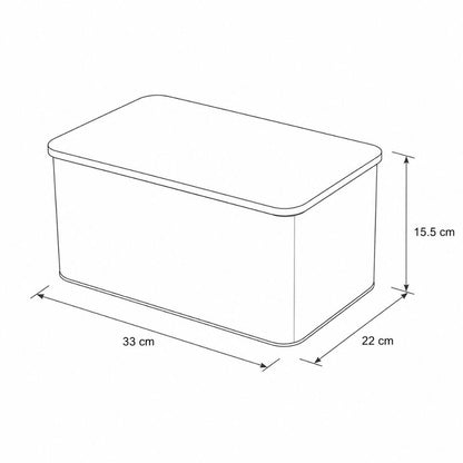 Contenedor Metálico Rectangular con Tapa de Bambú - Panera