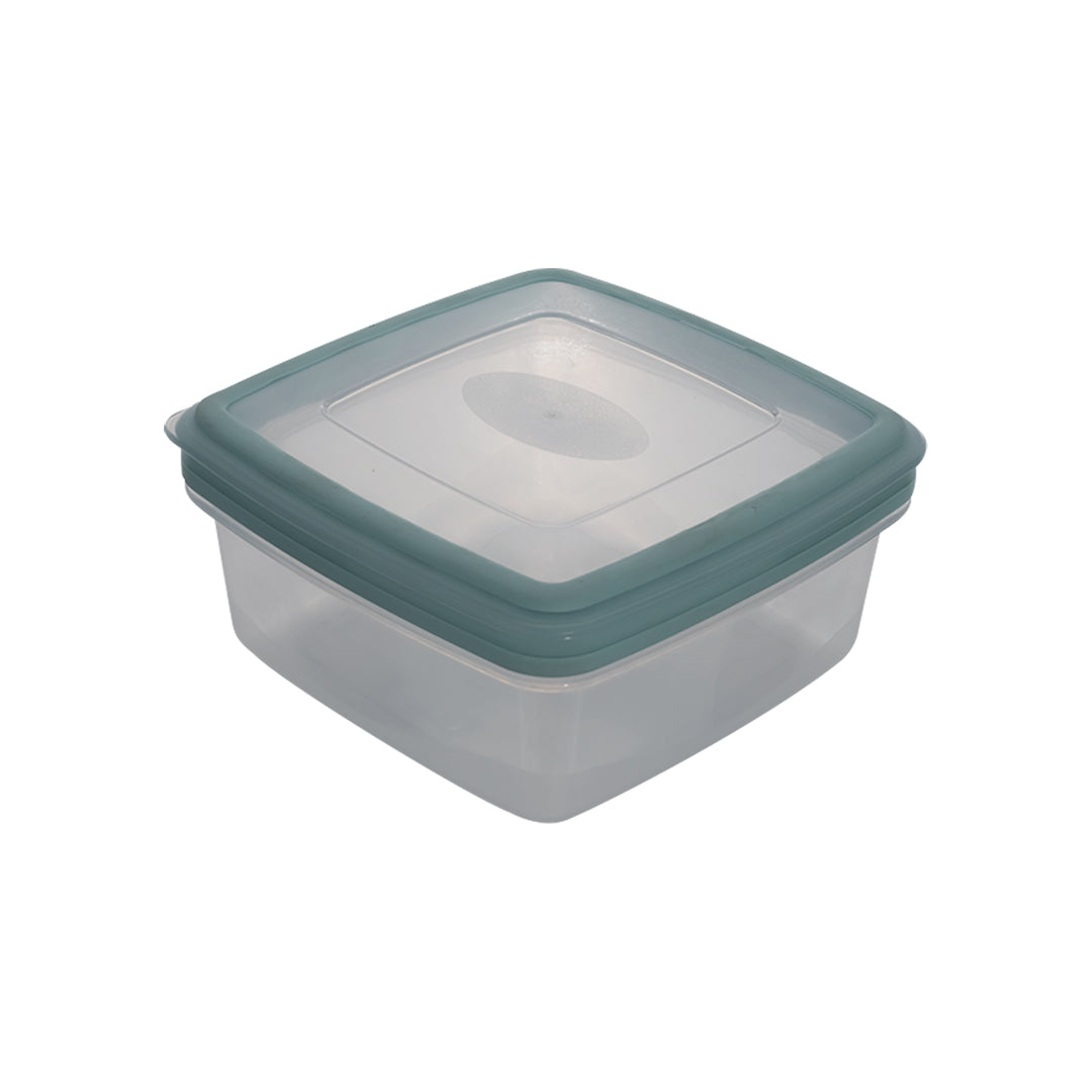Contenedor para Comida Cuadrado Transparente con Tapa Verde 0.5 L
