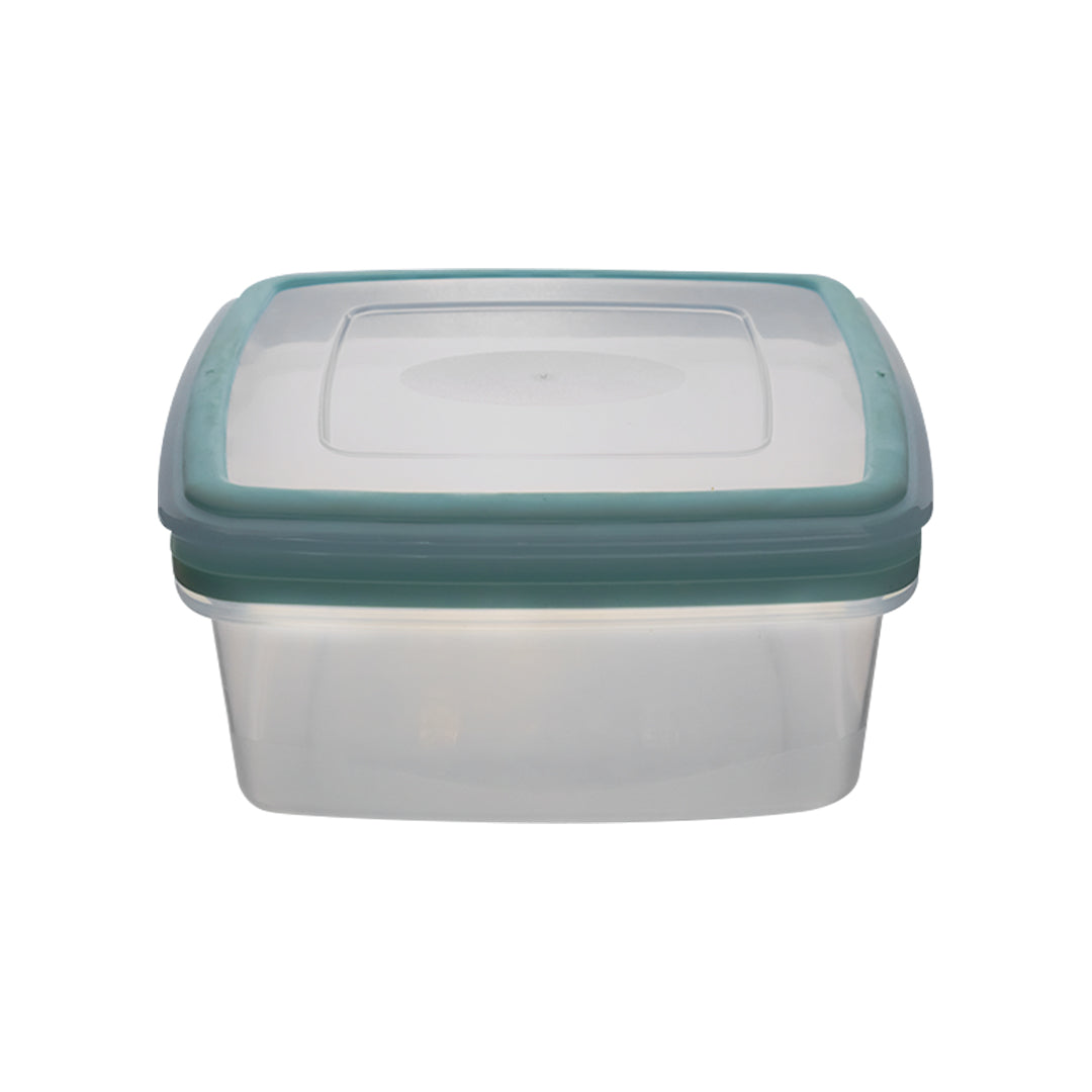 Contenedor para Comida Cuadrado Transparente con Tapa Verde 0.5 L