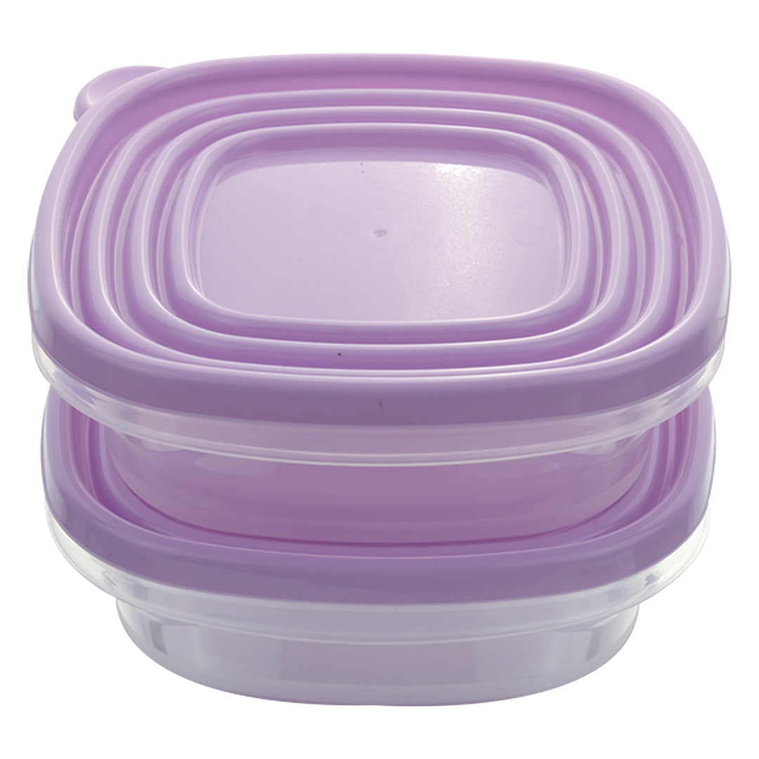 Set de 2 Contenedores Cuadrados con Tapa Morada
