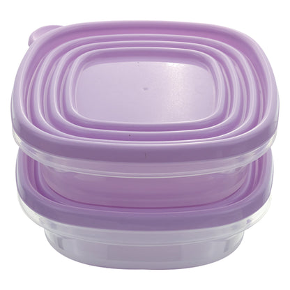 Set de 2 Contenedores Cuadrados con Tapa Morada