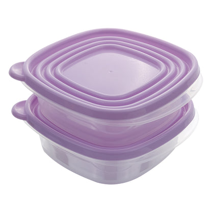 Set de 2 Contenedores Cuadrados con Tapa Morada