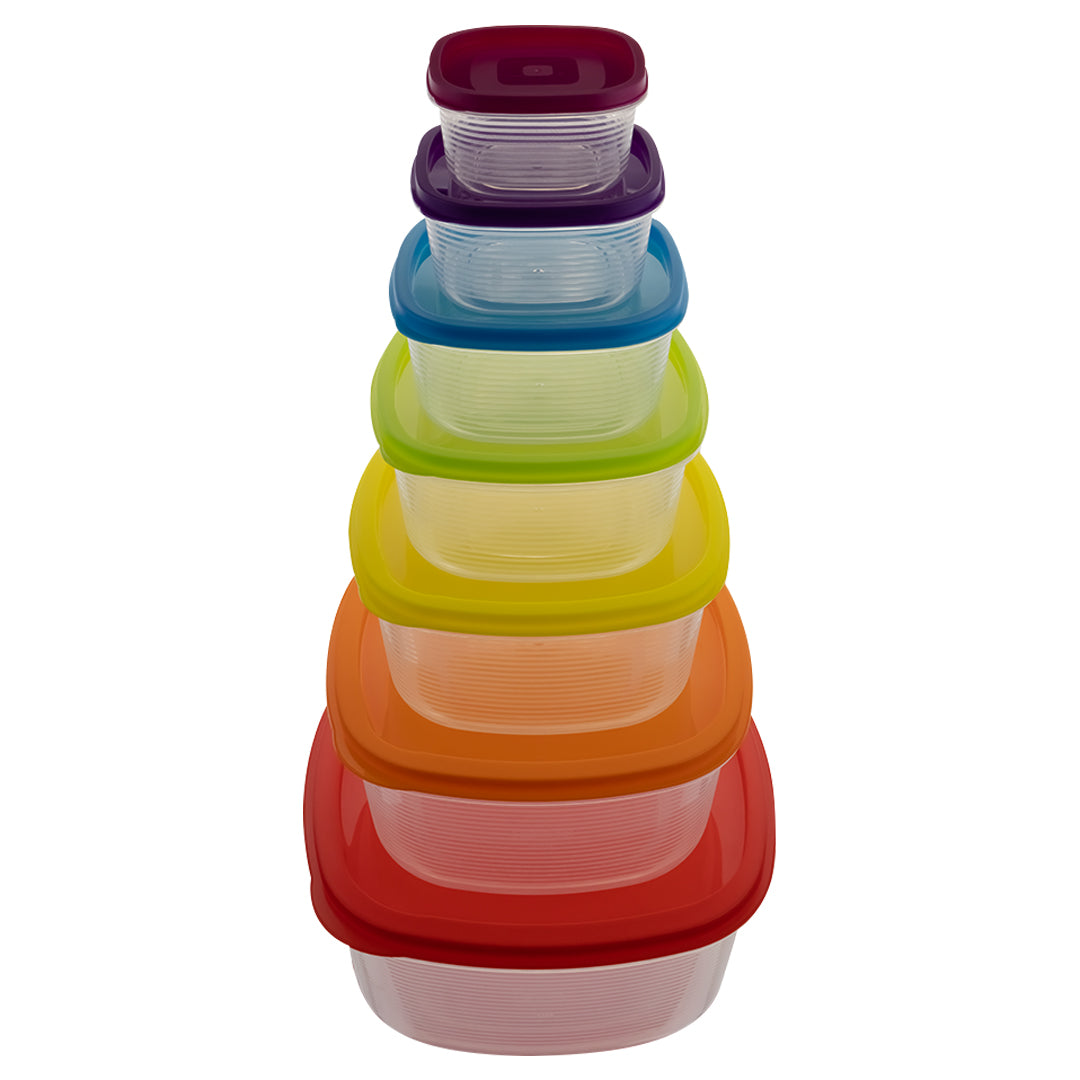 Set de 7 Contenedores Cuadrados - Varios Colores