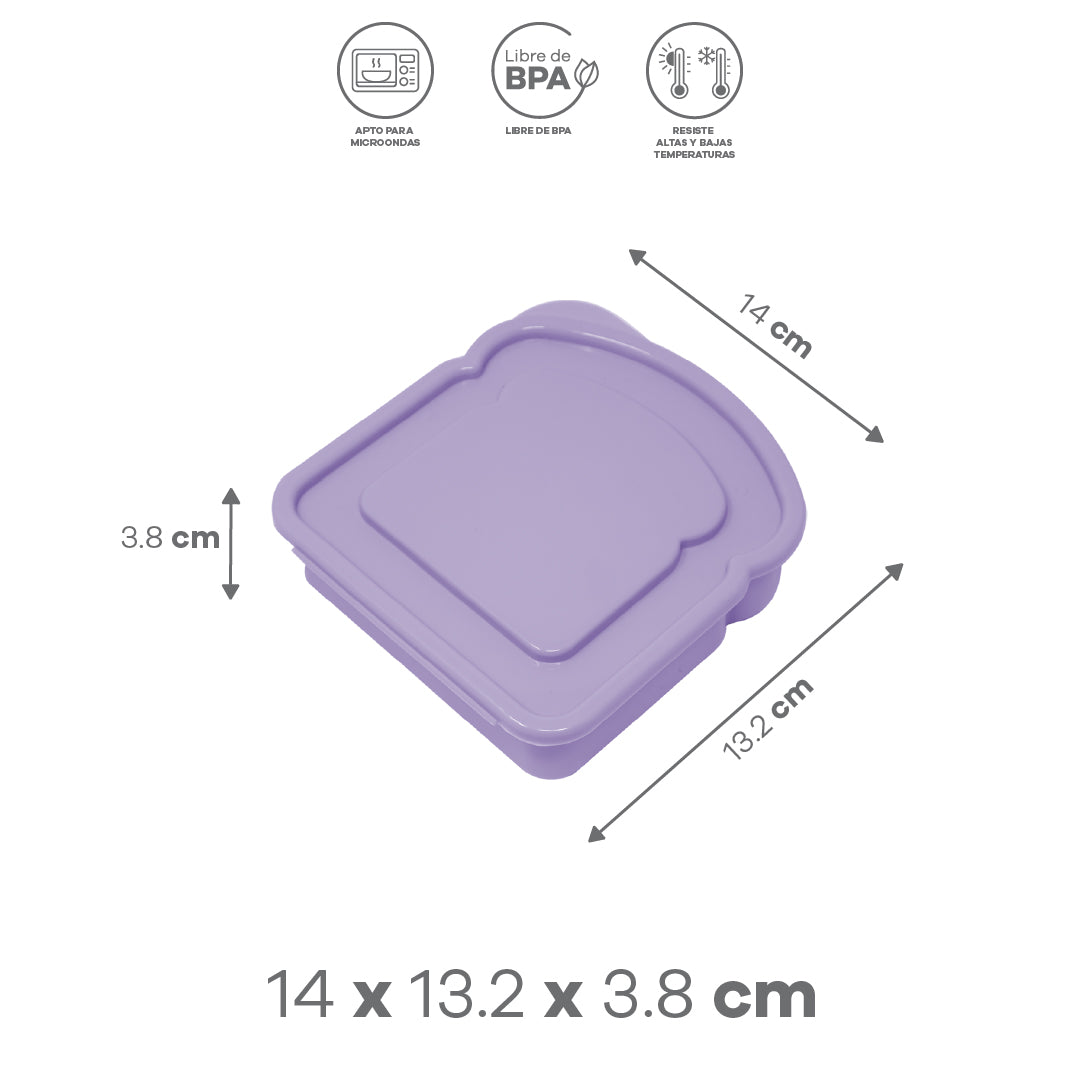 Contenedor para Sándwiches Lila