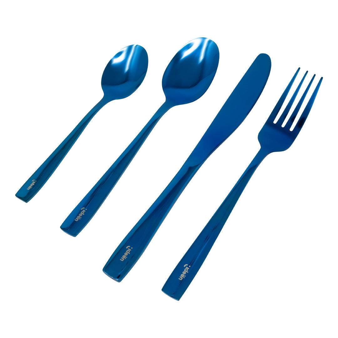 Set de Cubiertos Color Azul para 4 personas - 16 piezas