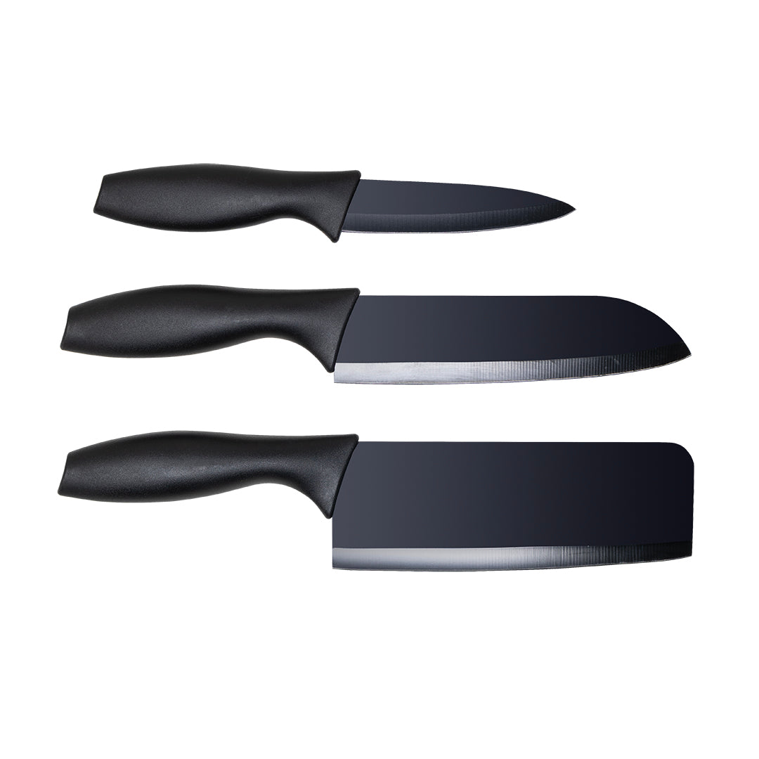 Juego de 3 Cuchillos de Cocina - Negro