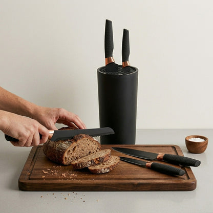 Set Completo de Cuchillos con Base Organizadora - Negro