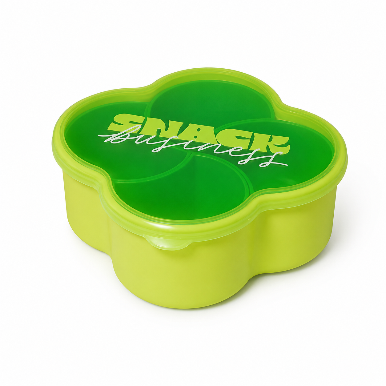 Tupper para Snacks - 4 Divisiones en Forma de Trébol