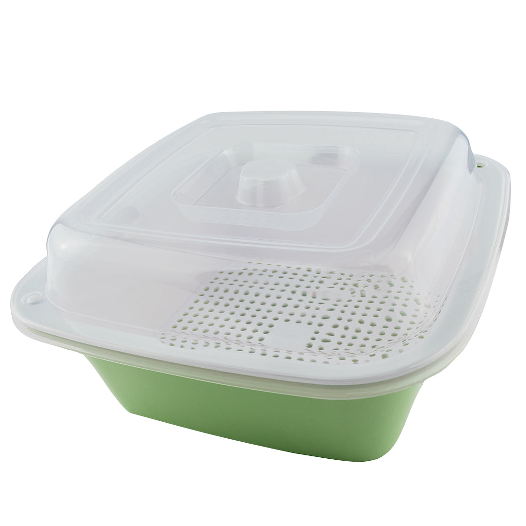 Escurridor de Plástico Cuadrado Verde - 23 cm