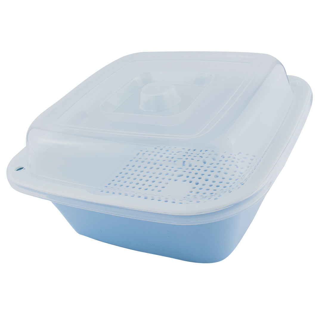 Escurridor de Plástico Cuadrado Azul - 23 cm
