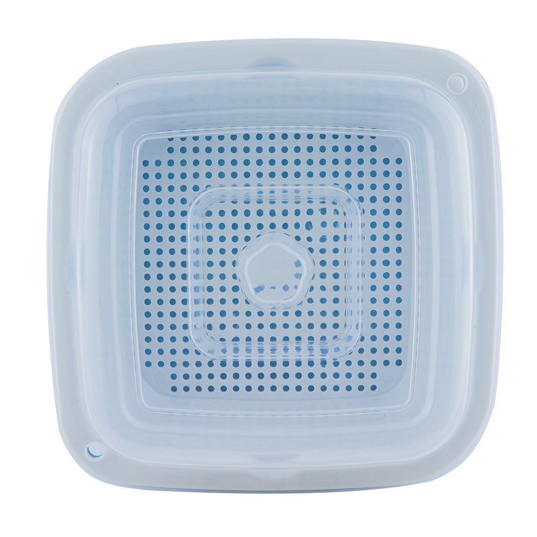 Escurridor de Plástico Cuadrado Azul - 23 cm