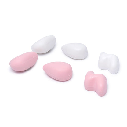 Set de 6 Imanes Figuras de Nube - Rosa con Blanco