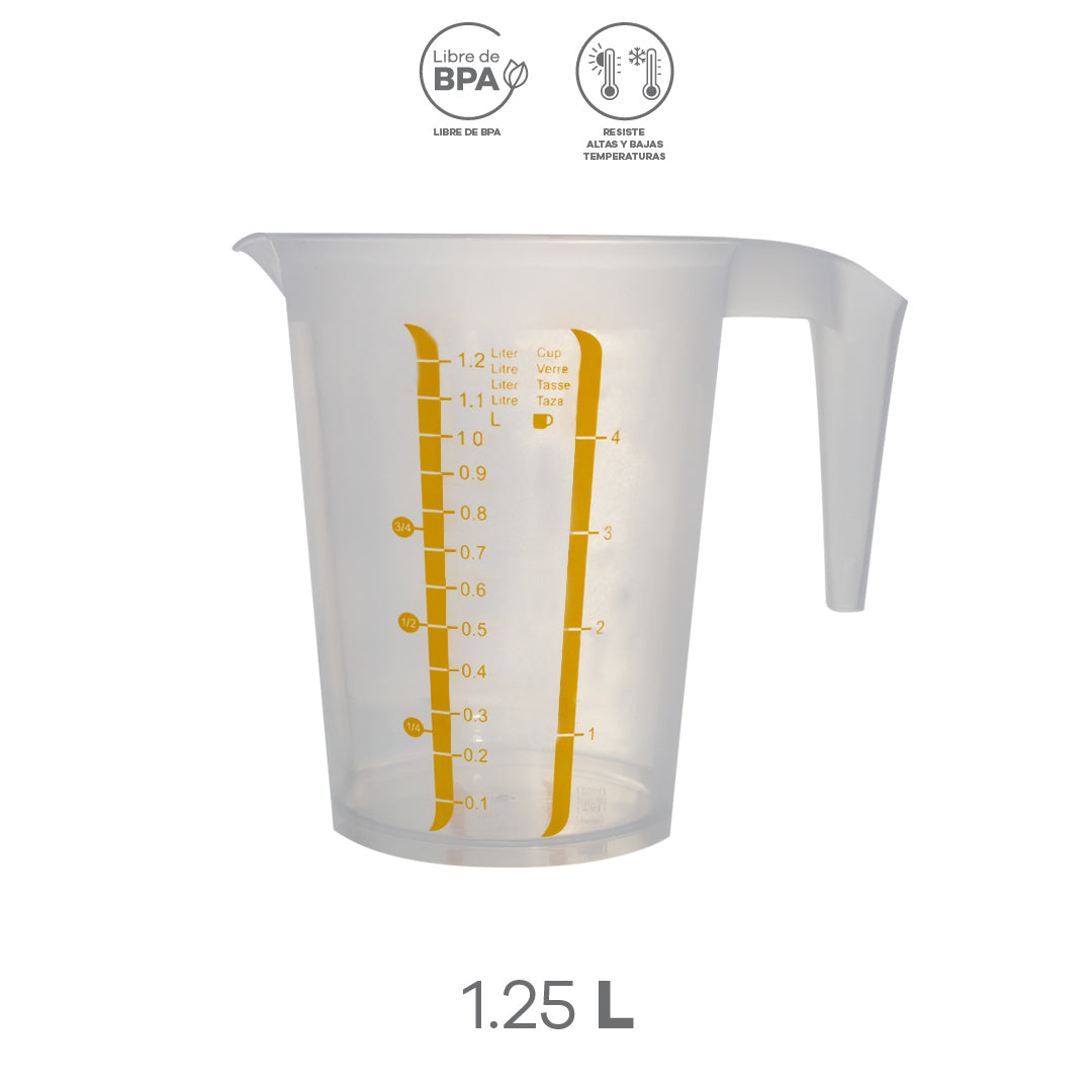 Jarra Medidora Transparente de 1.25 Litros