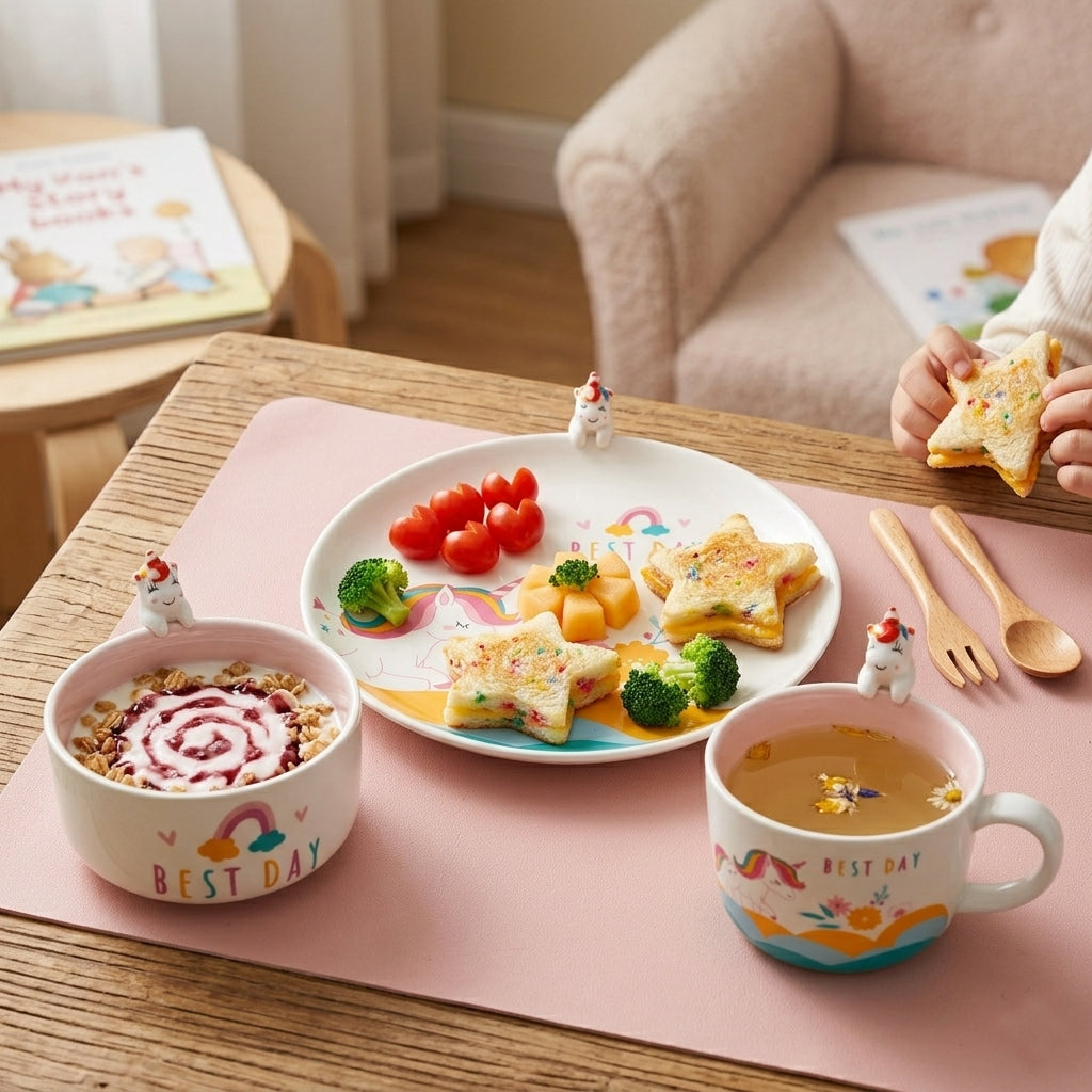 Vajilla Best Day Infantil Set Individual - Cerámica Multicolor 3 piezas