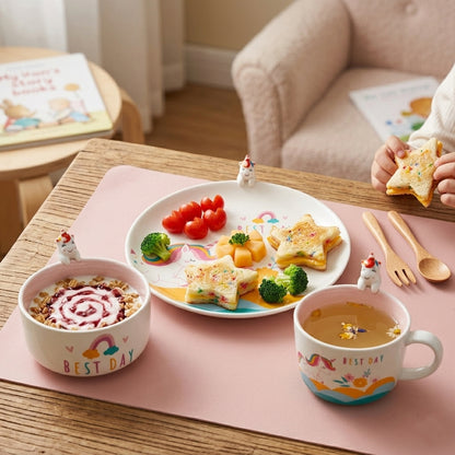 Vajilla Best Day Infantil Set Individual - Cerámica Multicolor 3 piezas