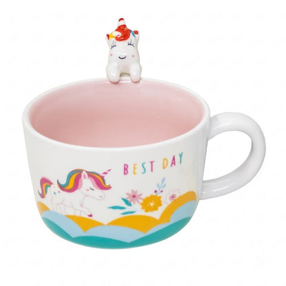 Vajilla Individual figura 3D Unicornio- Cerámica Multicolor 3 piezas