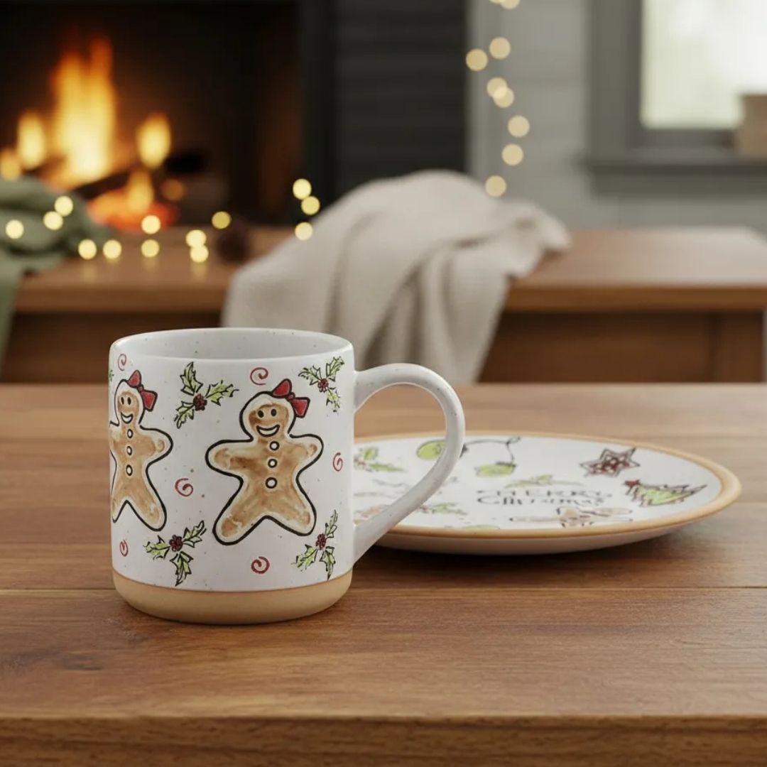 Set de Plato y Taza para 4 Personas - 8 Piezas Merry Christmas