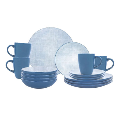 Vajilla ISELIN para 4 Personas - Cerámica Azul 16 piezas