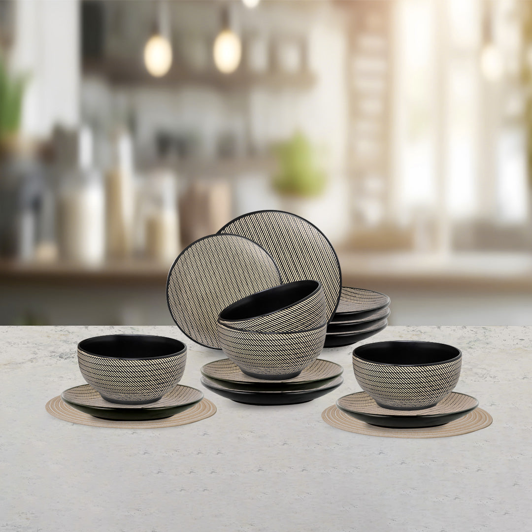 Vajilla HEDDA para 4 Personas - Cerámica Café 12 piezas