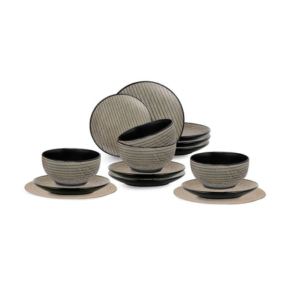 Vajilla HEDDA para 4 Personas - Cerámica Café 12 piezas