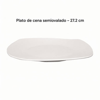 Vajilla KVADRAT para 4 Personas - Cerámica Blanca 20 piezas