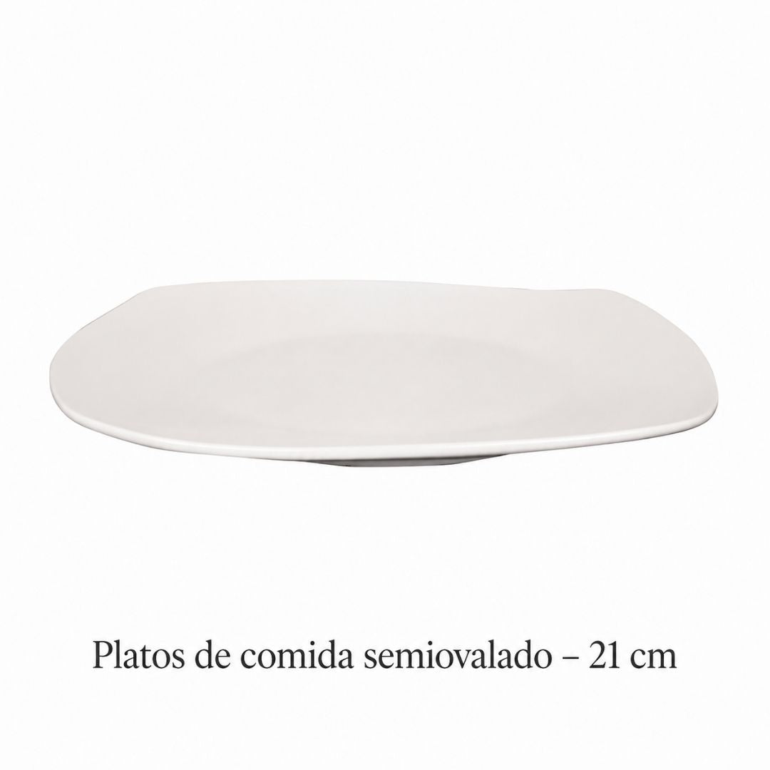 Vajilla KVADRAT Set Individual - Cerámica Blanca 5 piezas