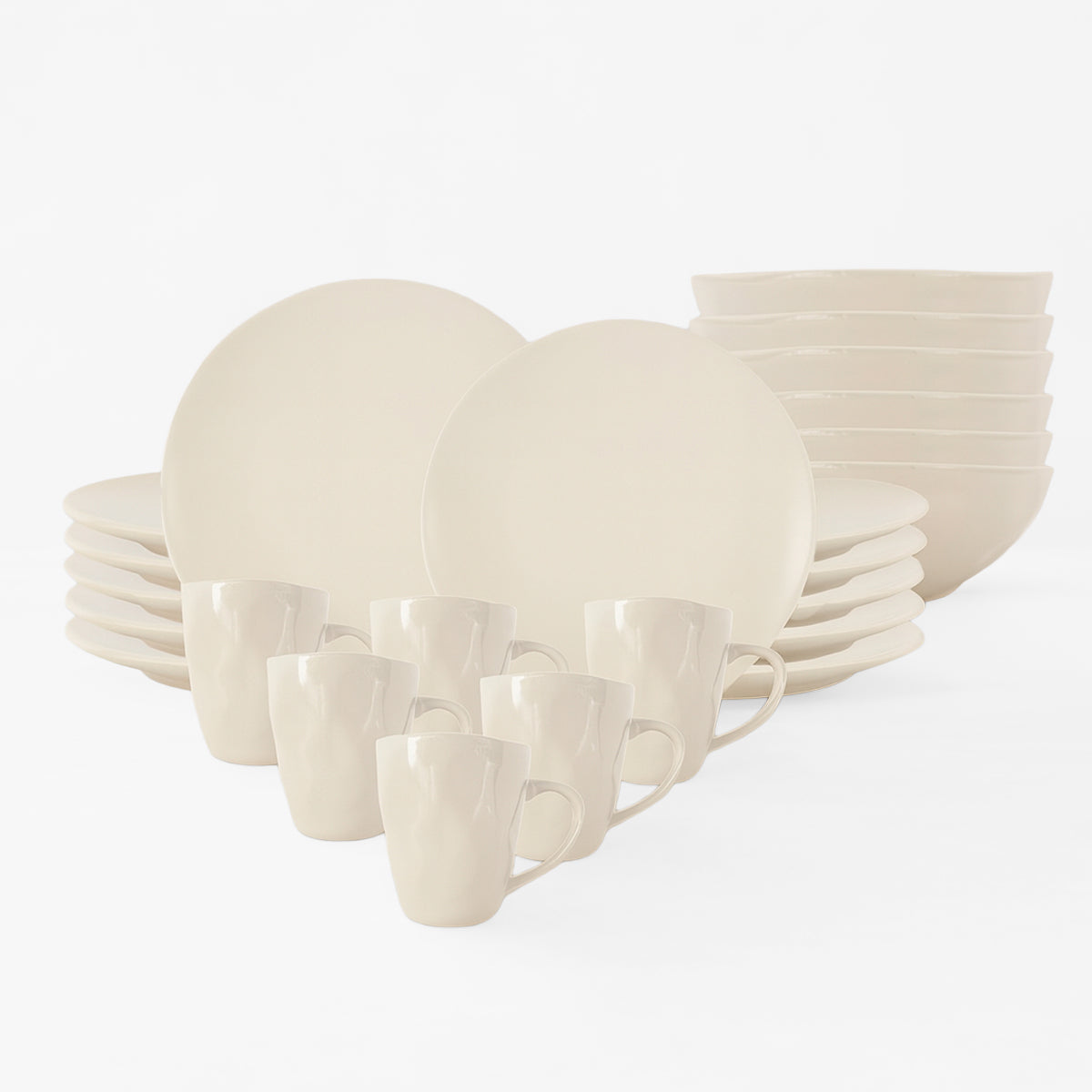 Vajilla TOVE para 6 Personas - Cerámica Crema 24 piezas